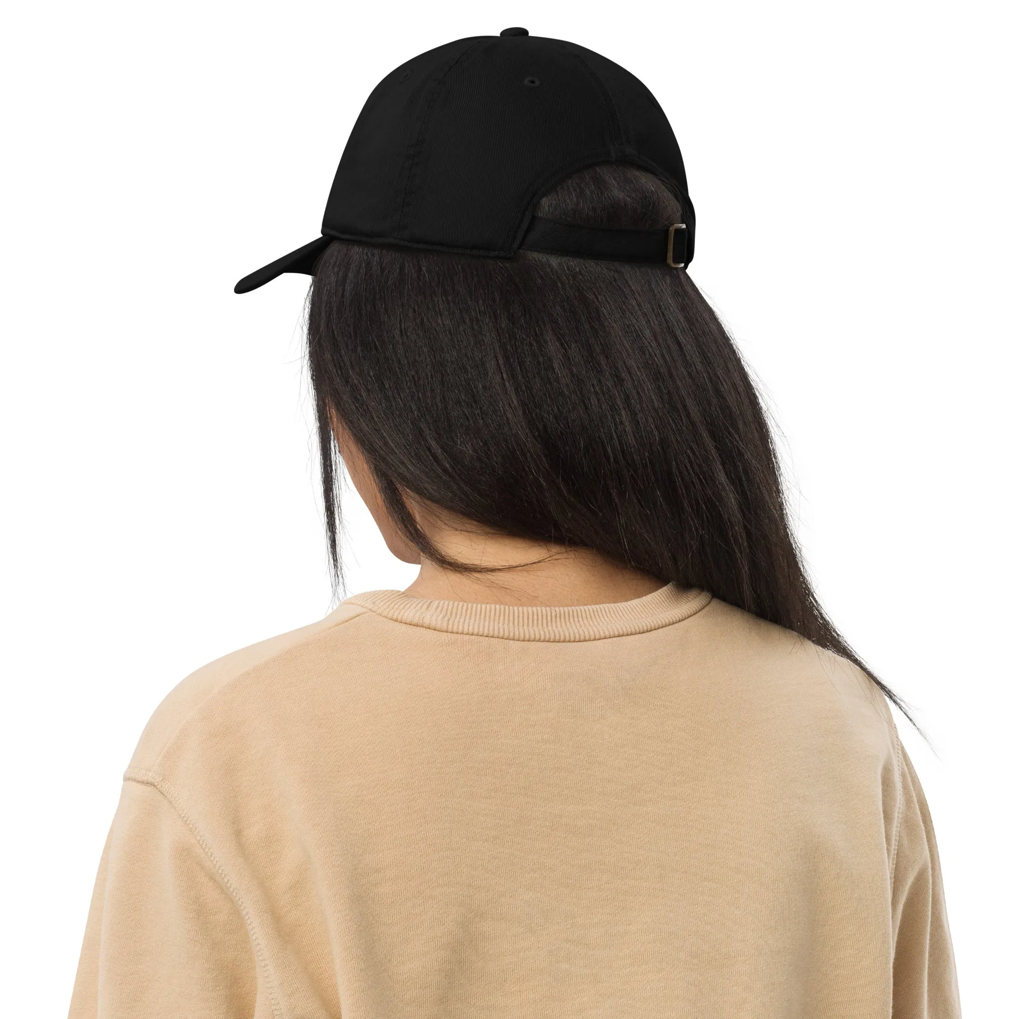 Gerald Black Cotton Structured Embroidery Baseball Hat for Unisex