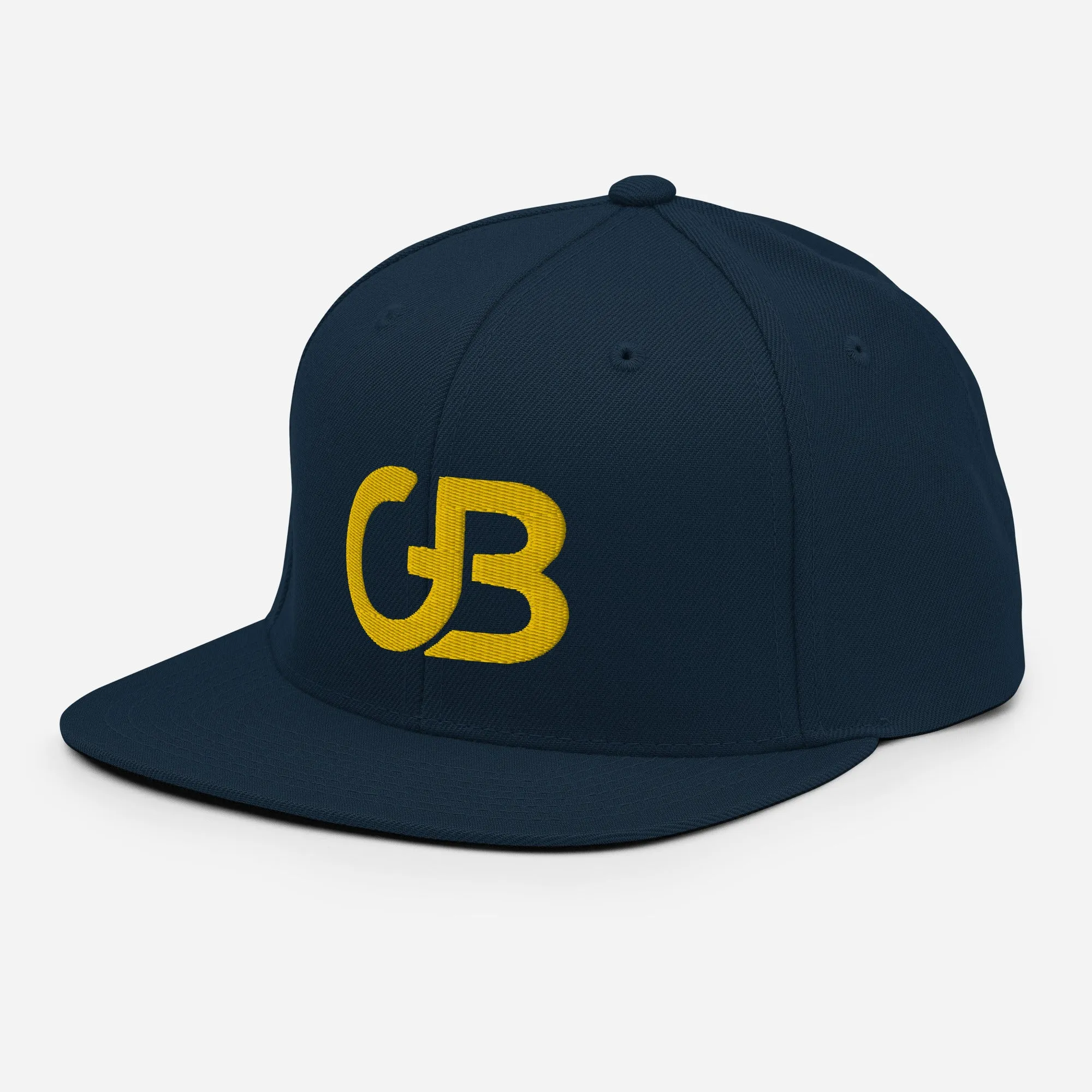 Gerald Black Flat Brim Yellow GB Logo Embroidery Baseball Hat for Unisex