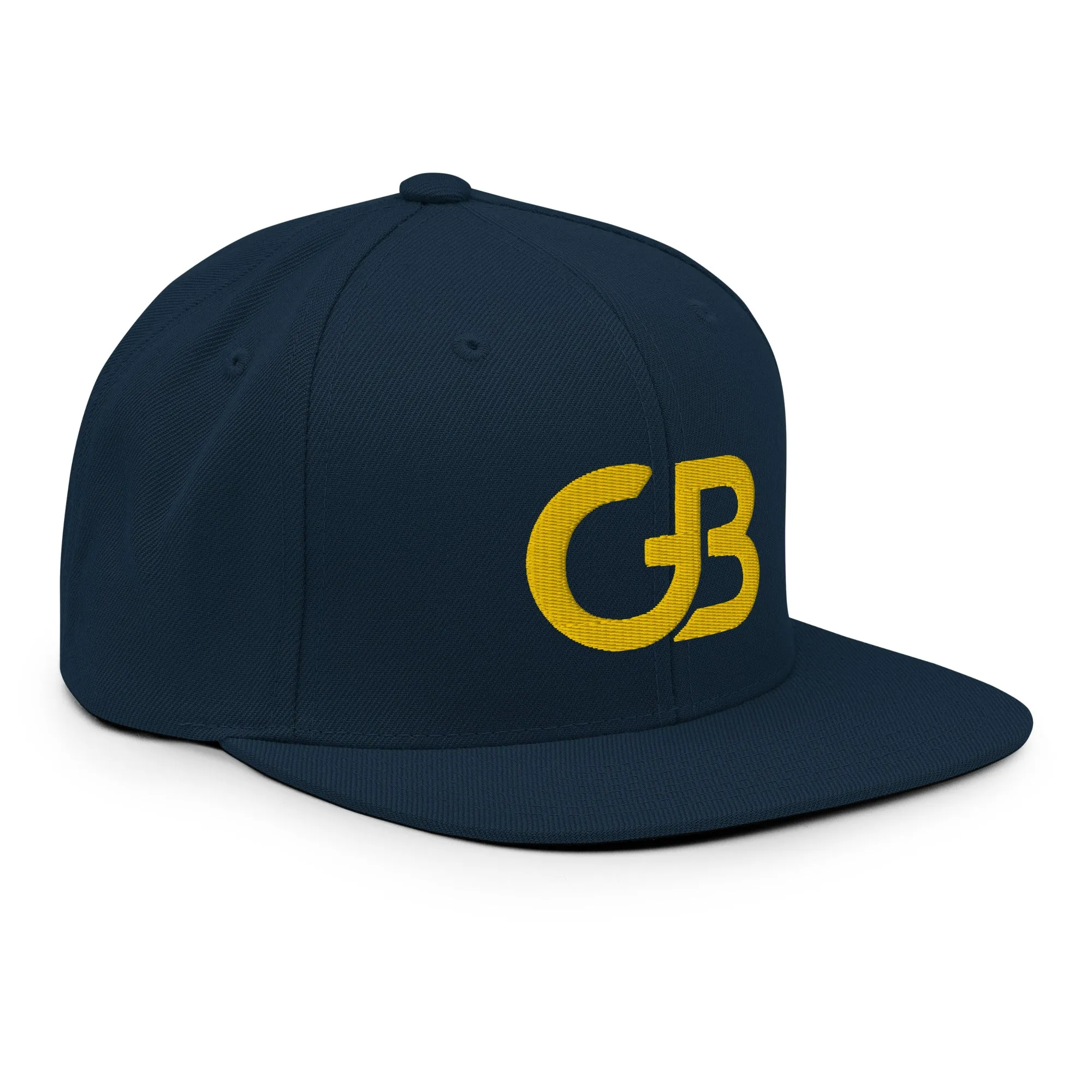 Gerald Black Flat Brim Yellow GB Logo Embroidery Baseball Hat for Unisex