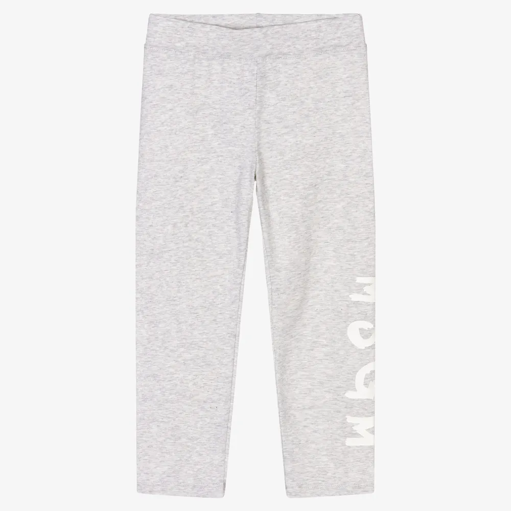 Girls Grey Cotton Leggings