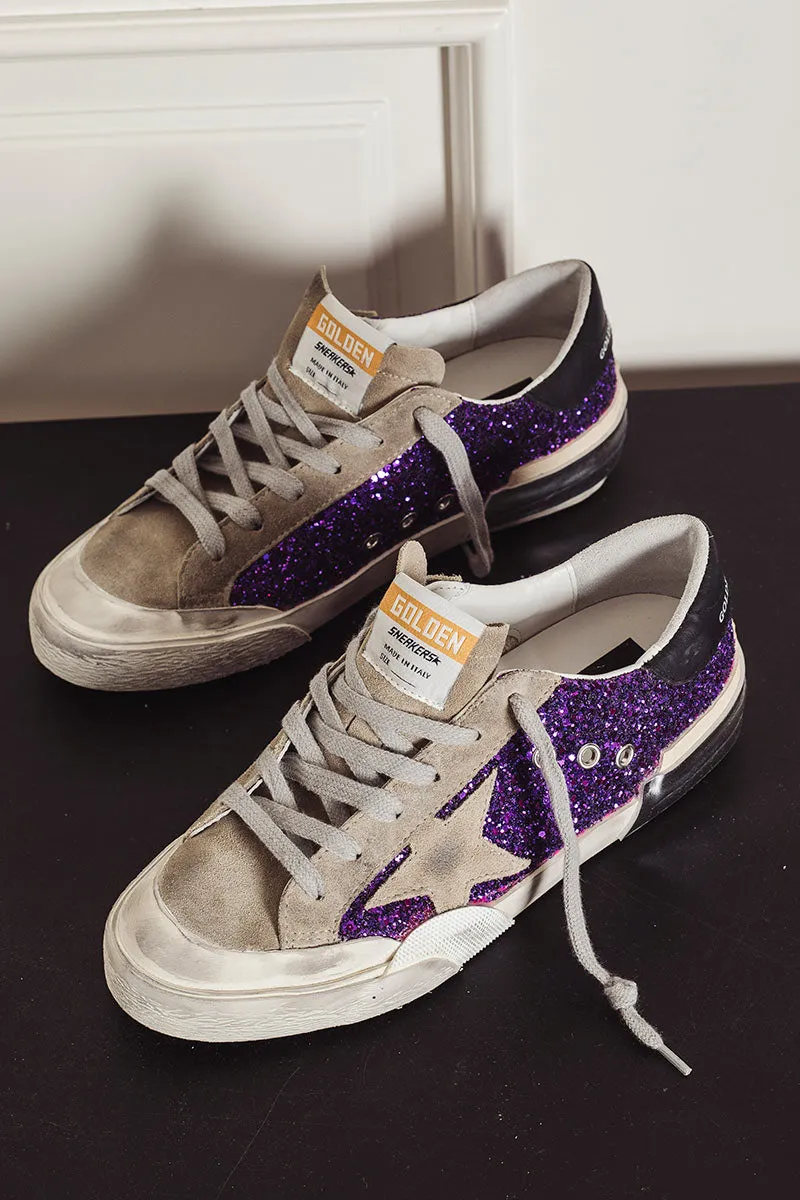 GOLDEN GOOSE Sneaker donna Super-Star in glitter viola