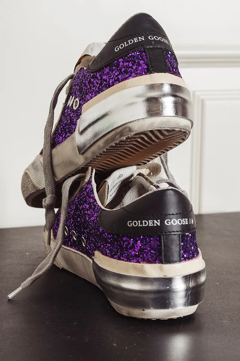 GOLDEN GOOSE Sneaker donna Super-Star in glitter viola