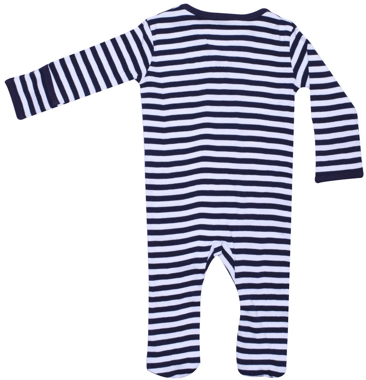 GOTS Certified Organic Cotton Baby Clothes Footed Sleepwear (White-Blue)