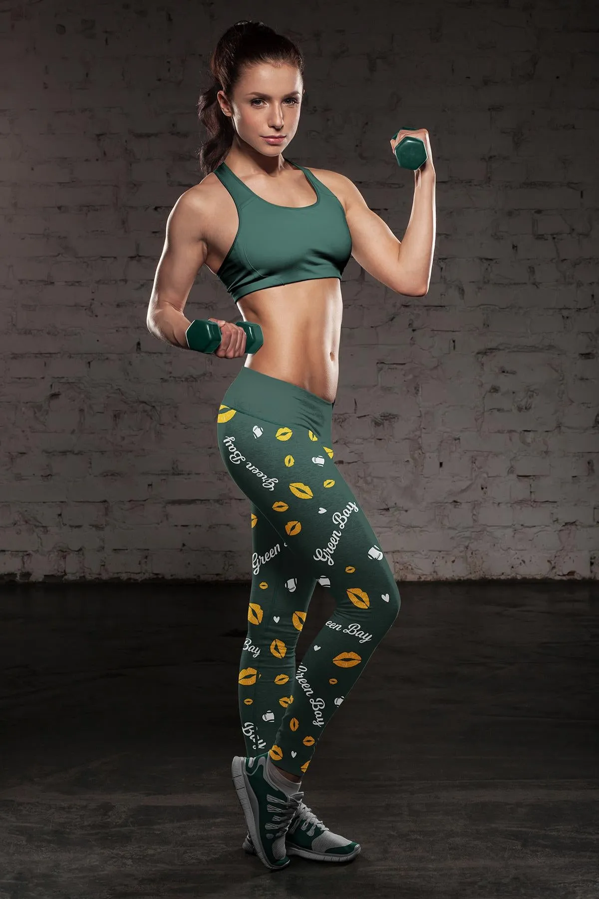 Green Bay Sports Lovin Kisses FB Leggings