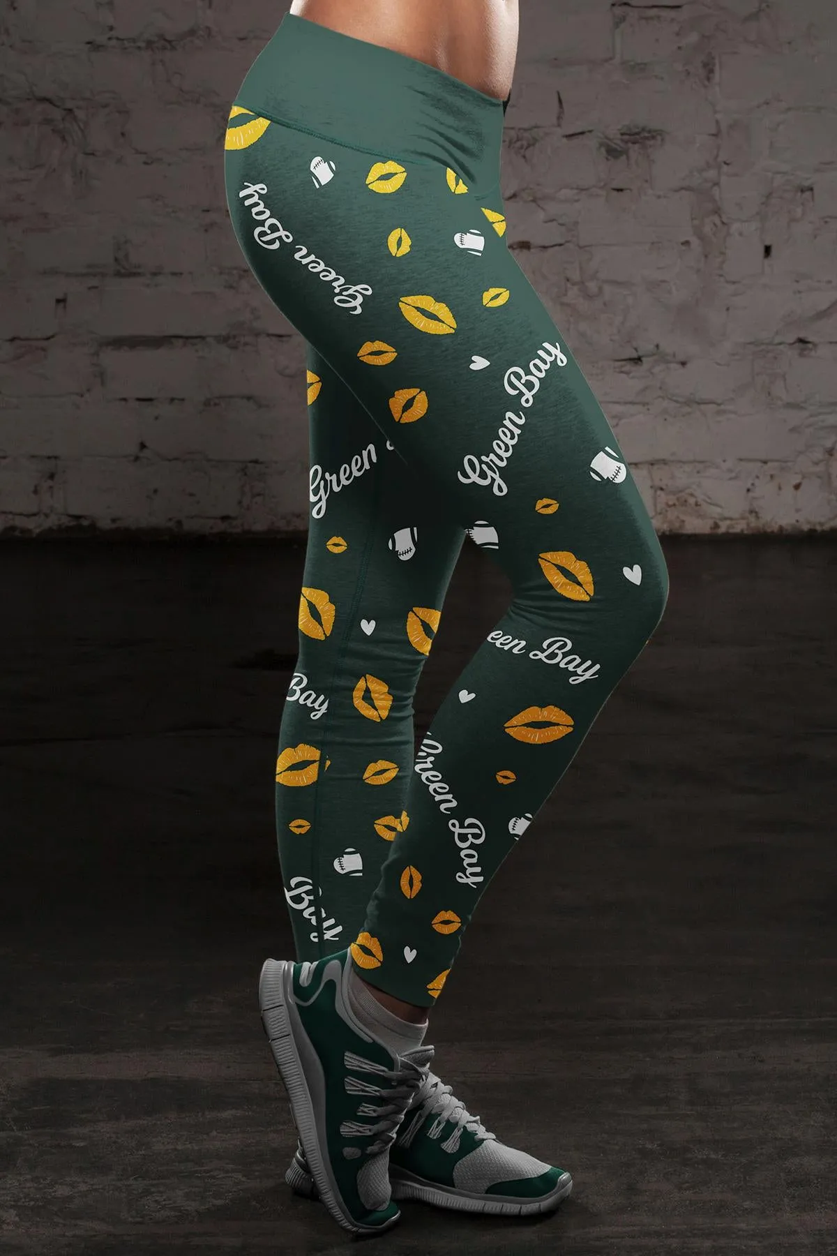 Green Bay Sports Lovin Kisses FB Leggings