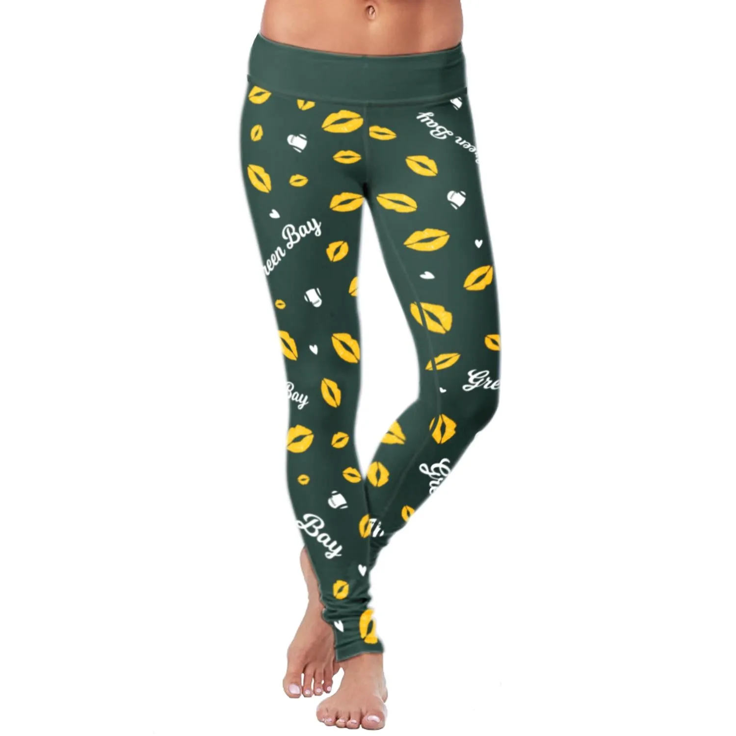 Green Bay Sports Lovin Kisses FB Leggings