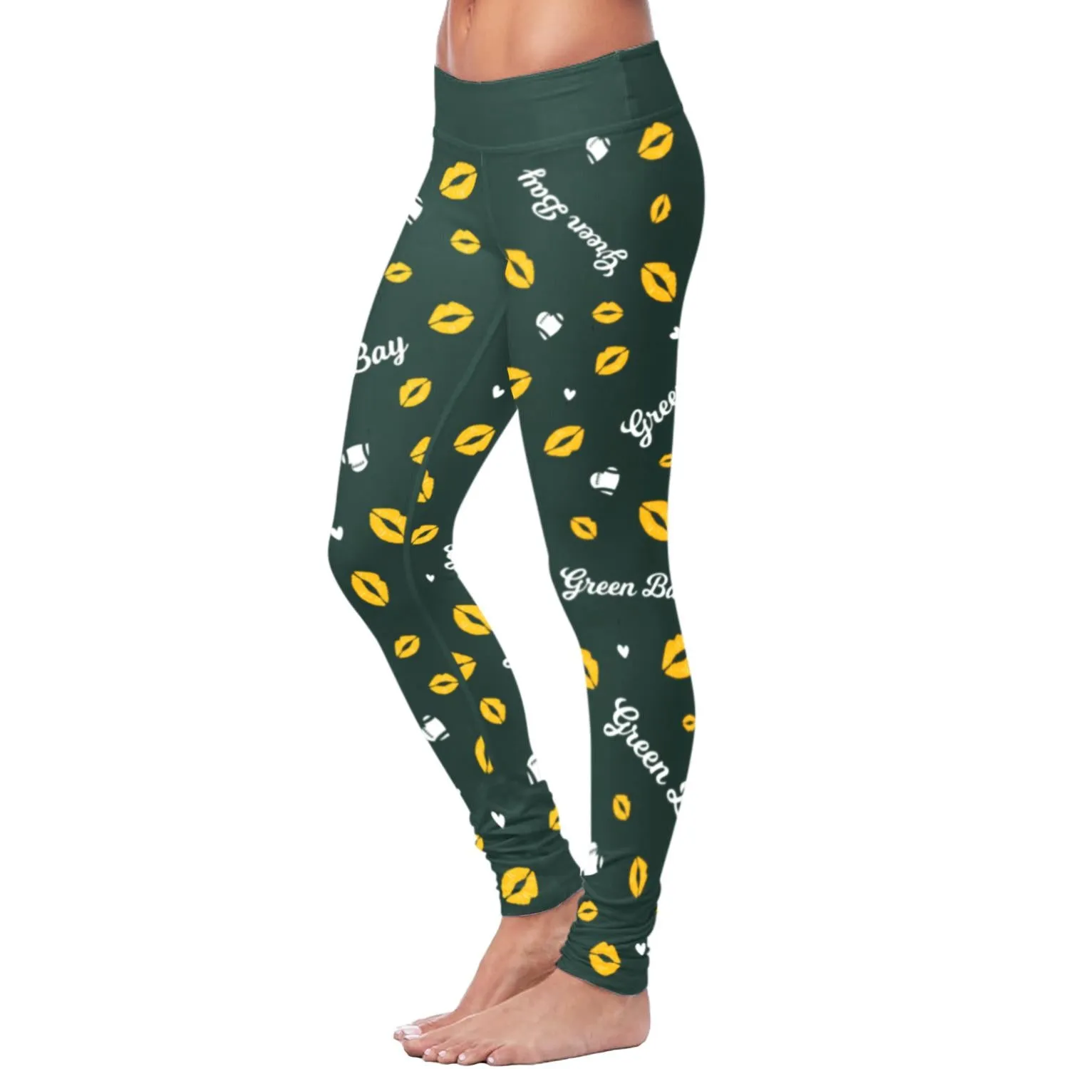 Green Bay Sports Lovin Kisses FB Leggings