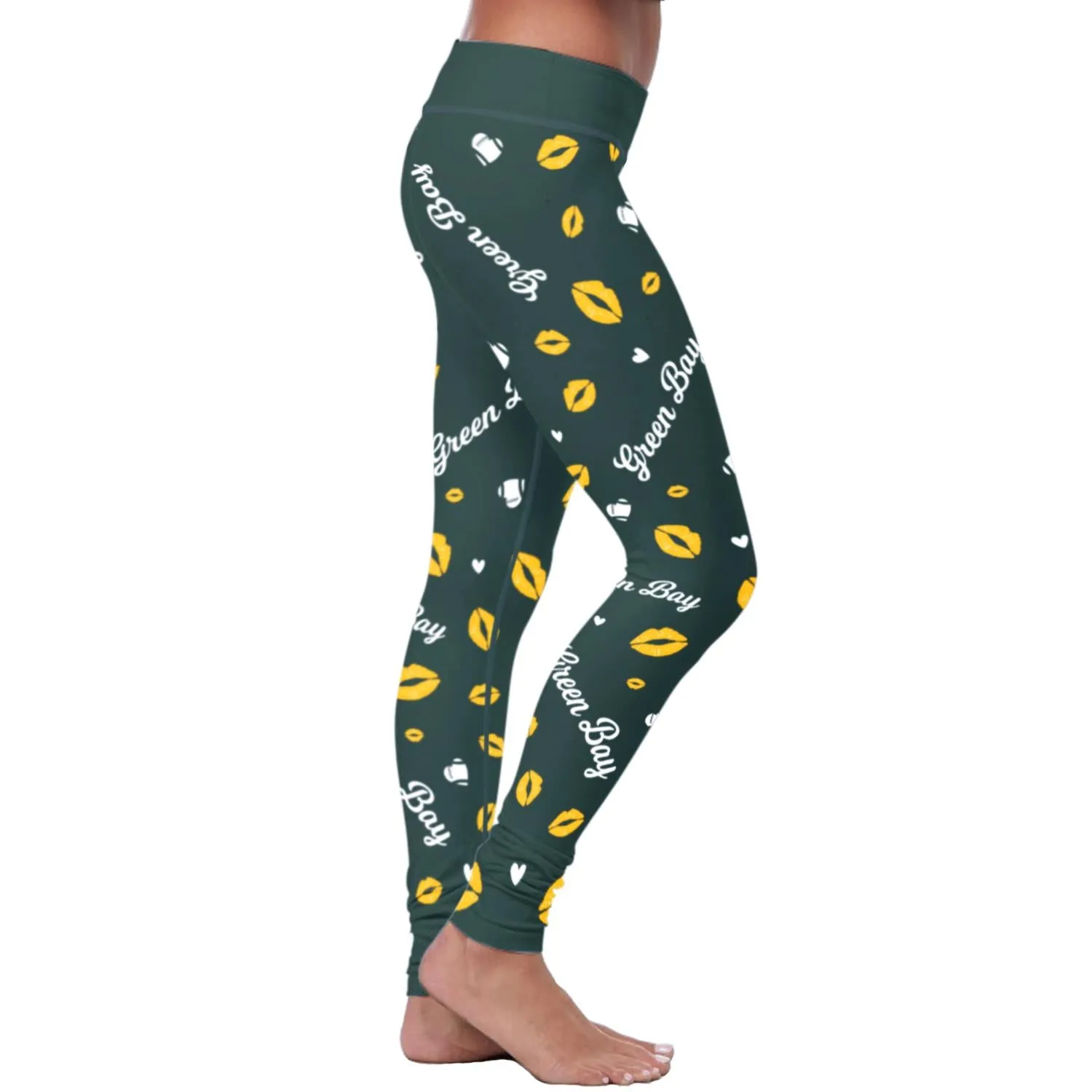 Green Bay Sports Lovin Kisses FB Leggings