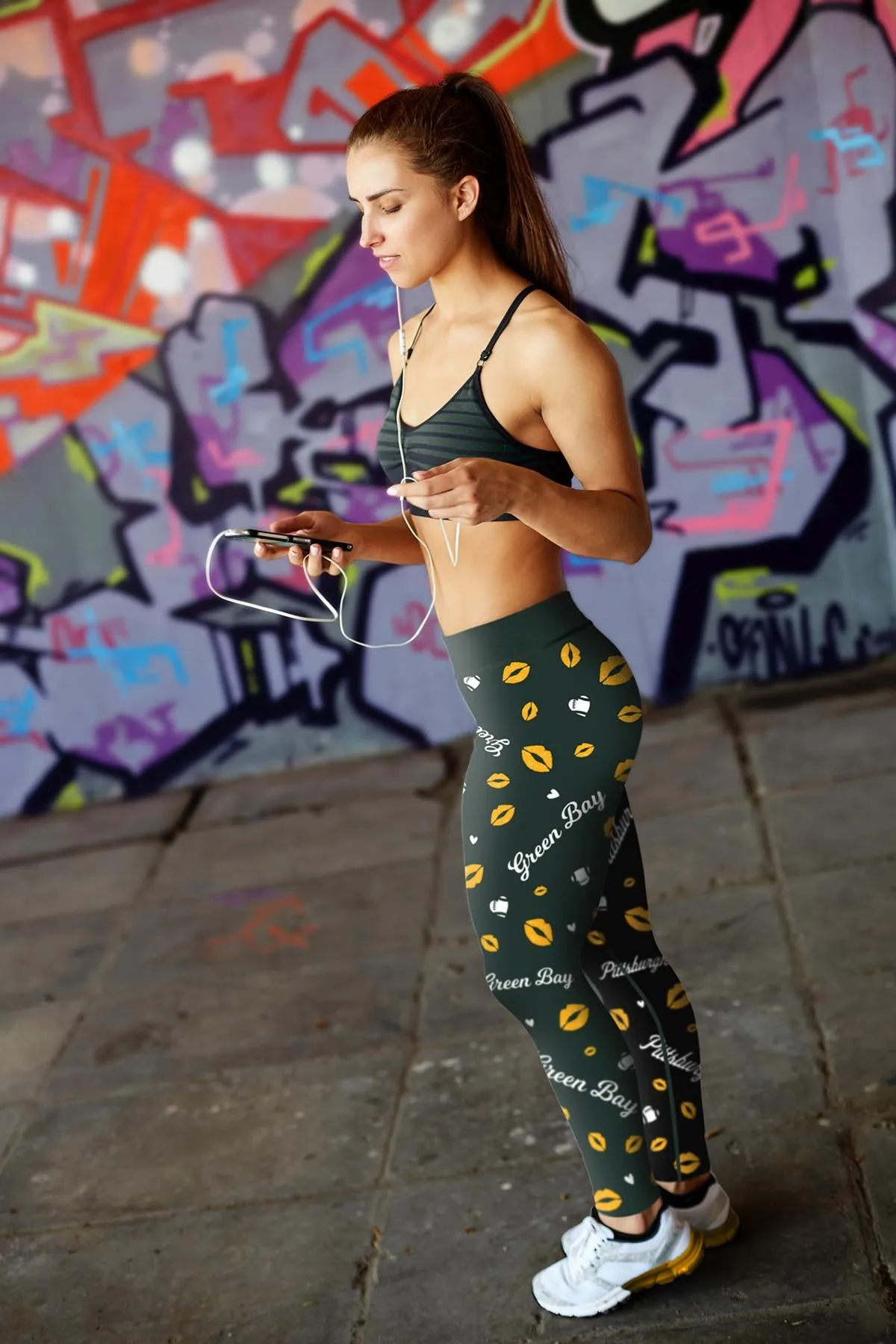 Green Bay Sports Lovin Kisses FB Leggings