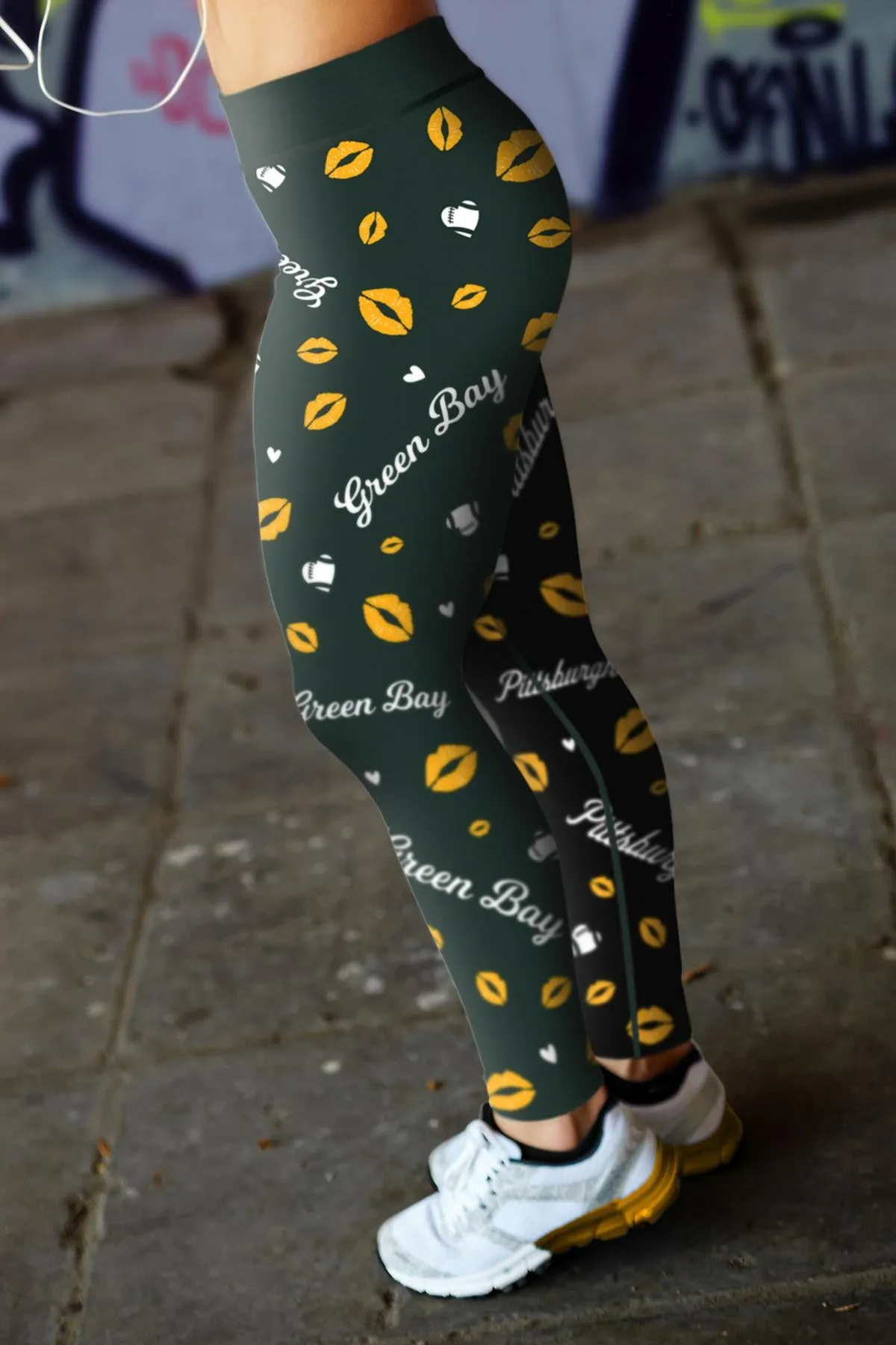 Green Bay Sports Lovin Kisses FB Leggings