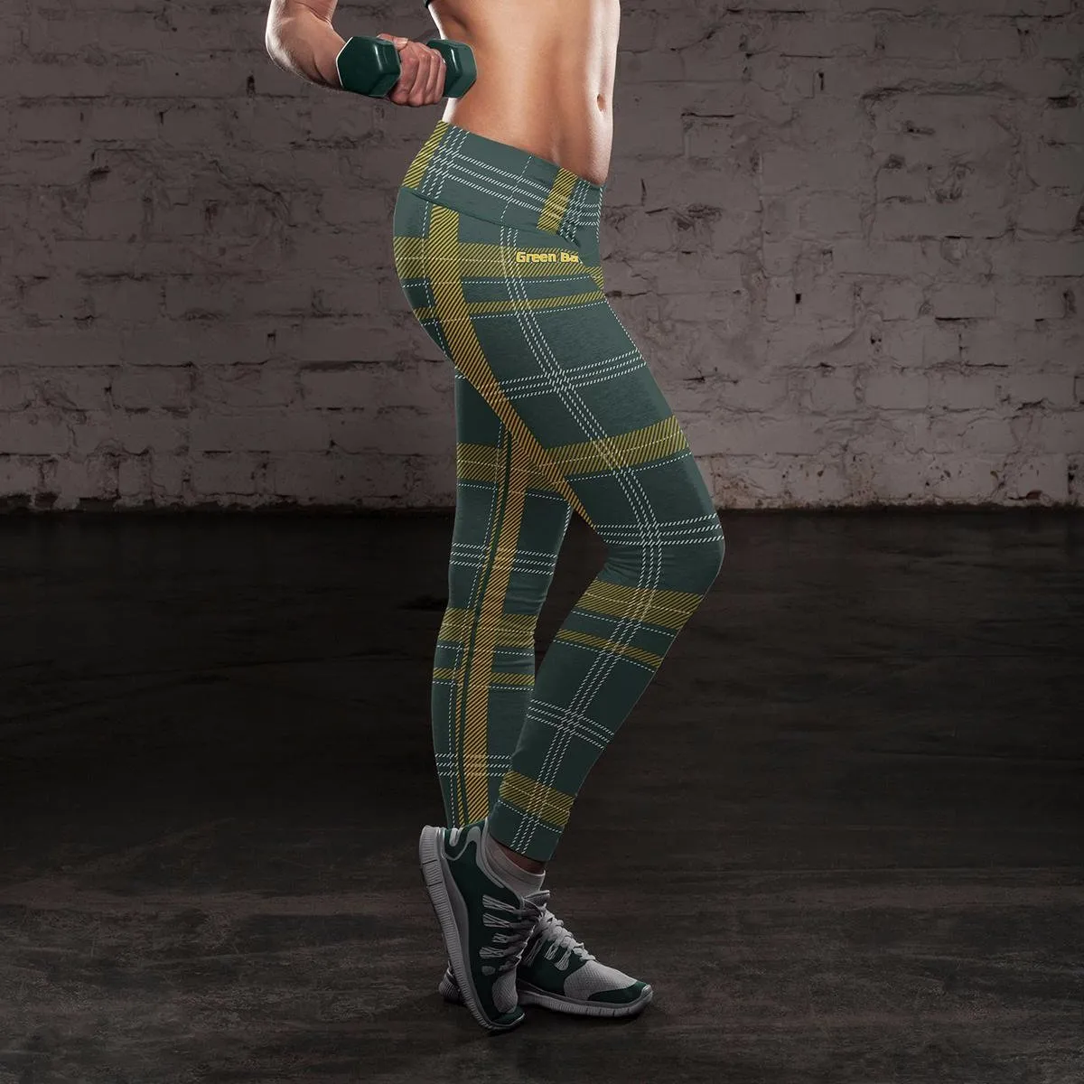 Green Bay Sports Plaid Leggings