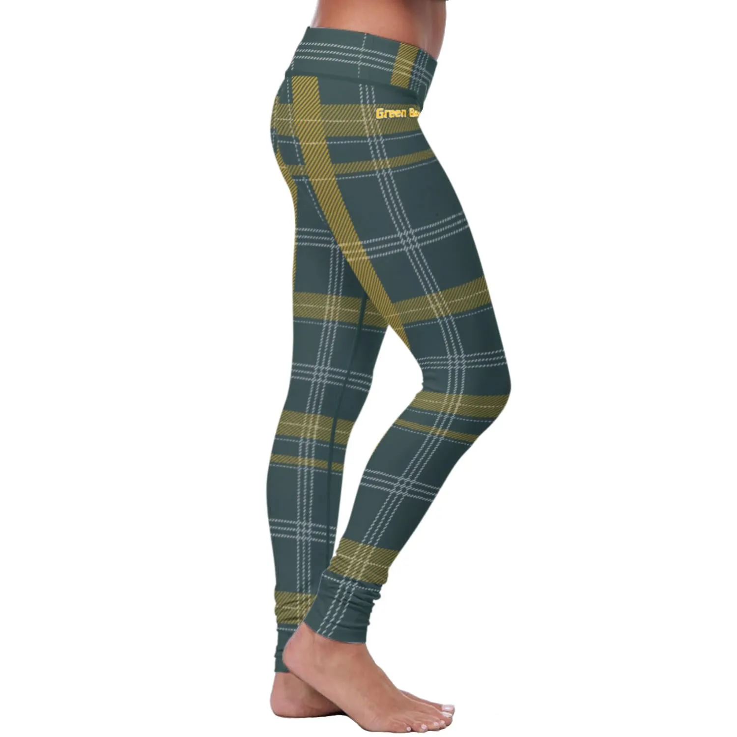 Green Bay Sports Plaid Leggings