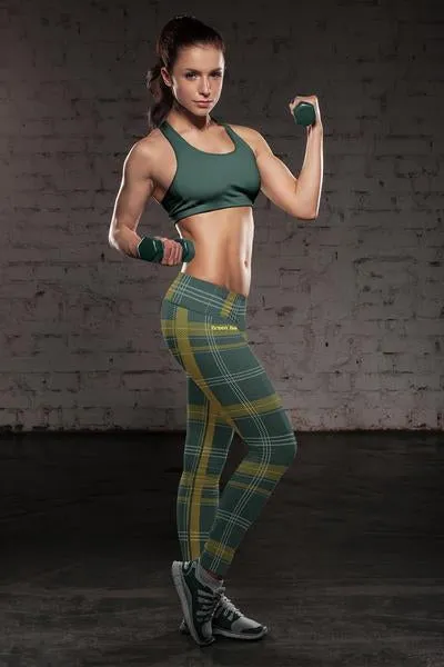 Green Bay Sports Plaid Leggings