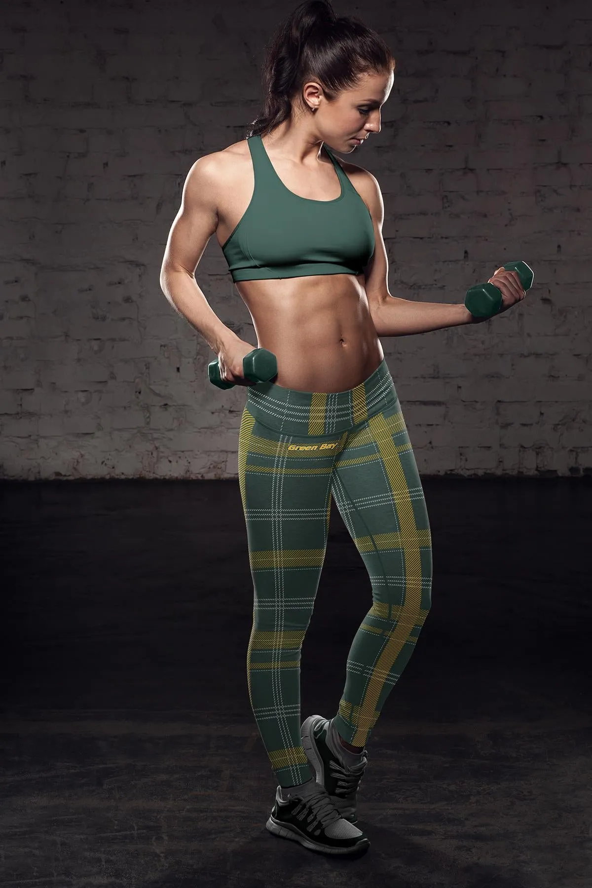 Green Bay Sports Plaid Leggings