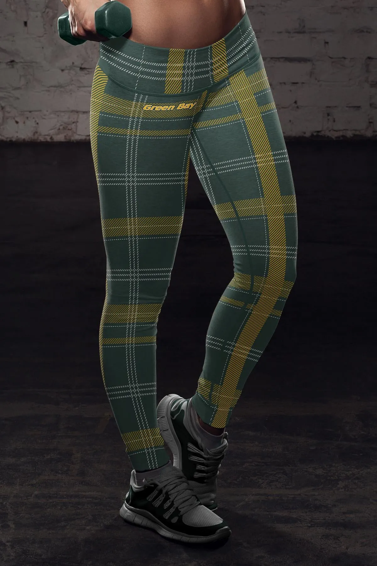 Green Bay Sports Plaid Leggings