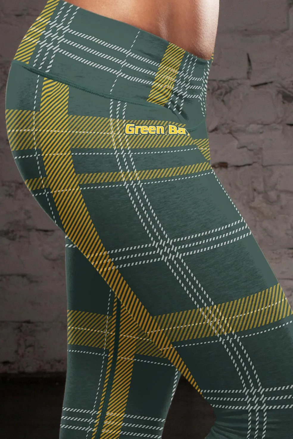 Green Bay Sports Plaid Leggings