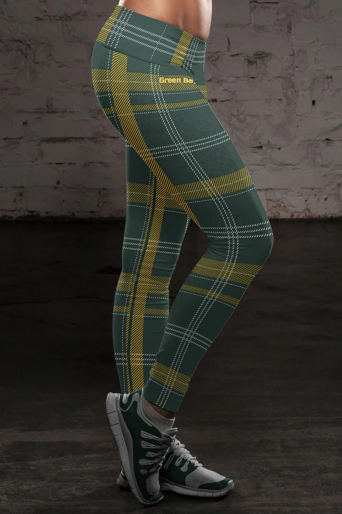 Green Bay Sports Plaid Leggings