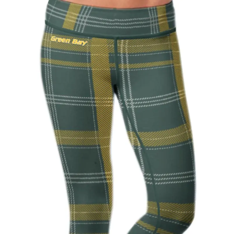 Green Bay Sports Plaid Leggings