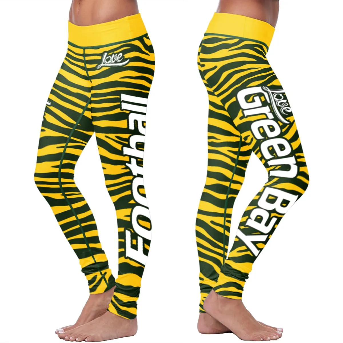 Green Bay Sports Striped Leggings