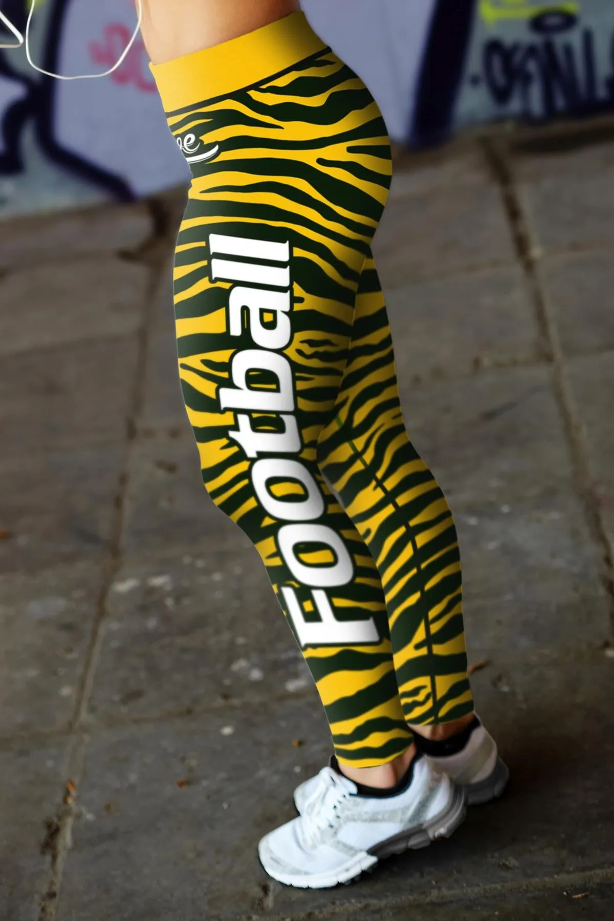 Green Bay Sports Striped Leggings