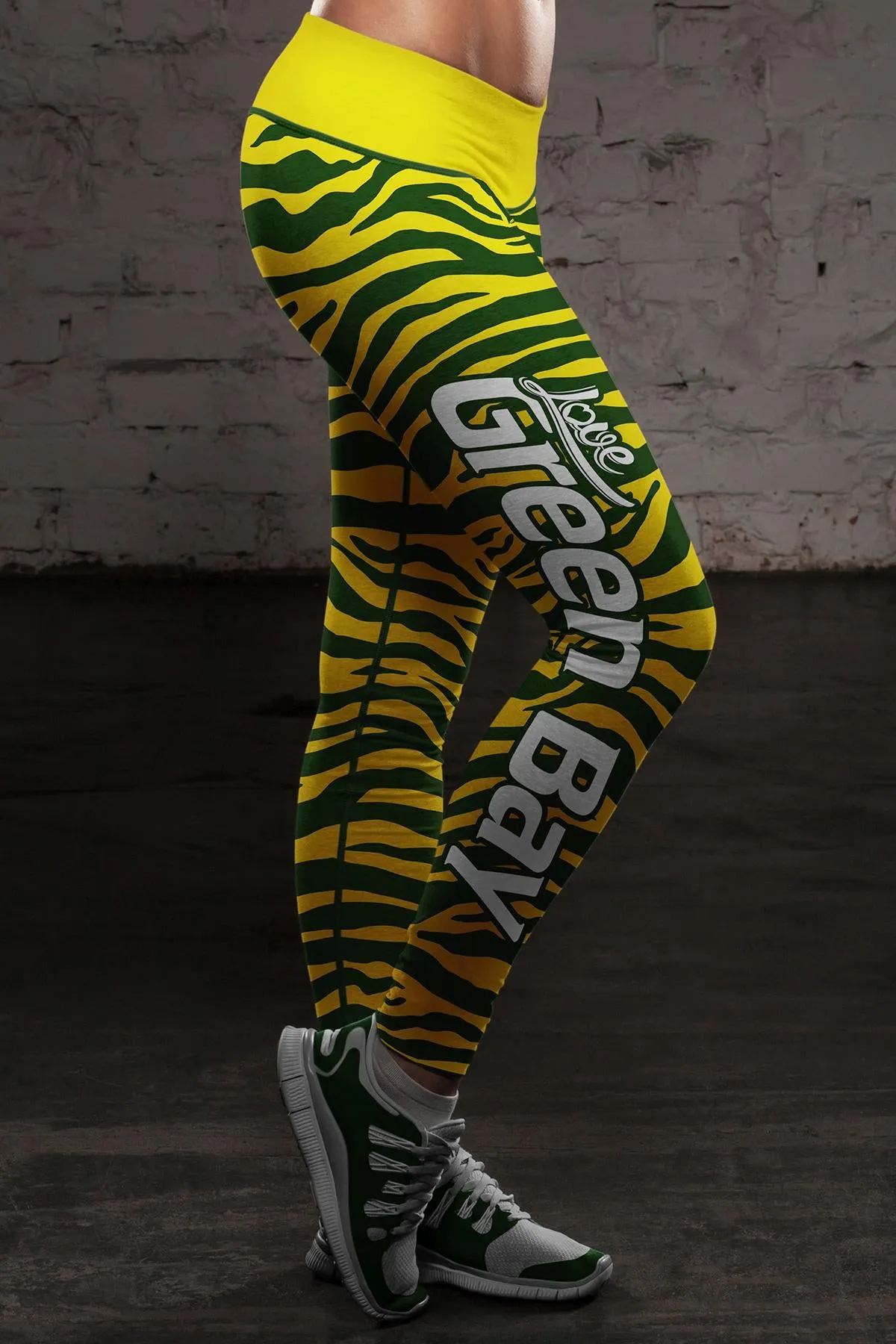 Green Bay Sports Striped Leggings