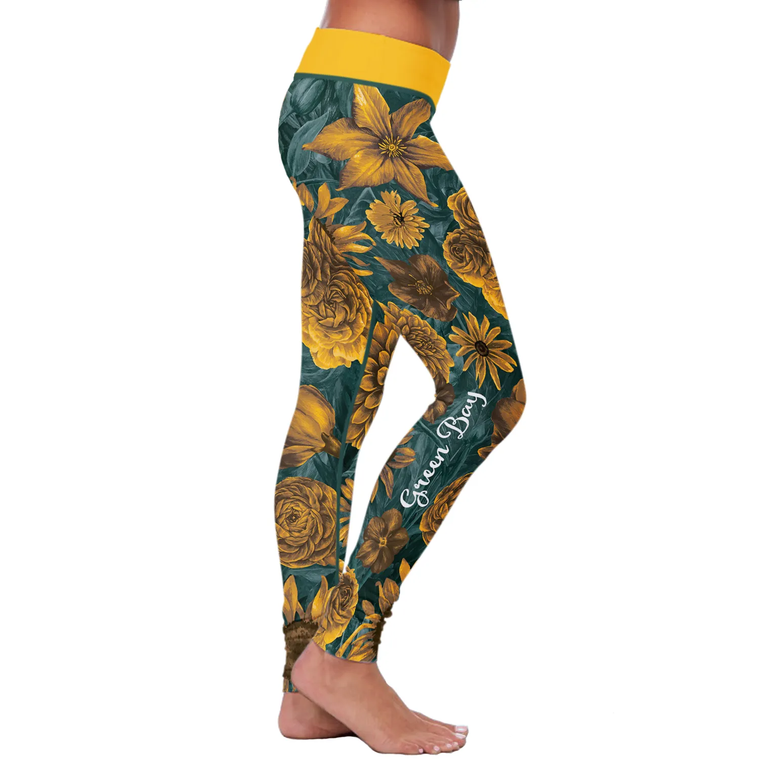 Green Bay Sports Sun Flower Leggings