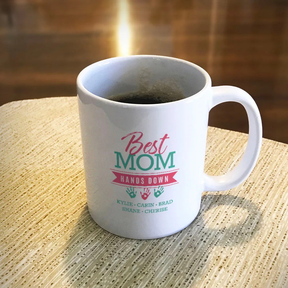 Hands Down Personalized Ceramic Coffee Mug