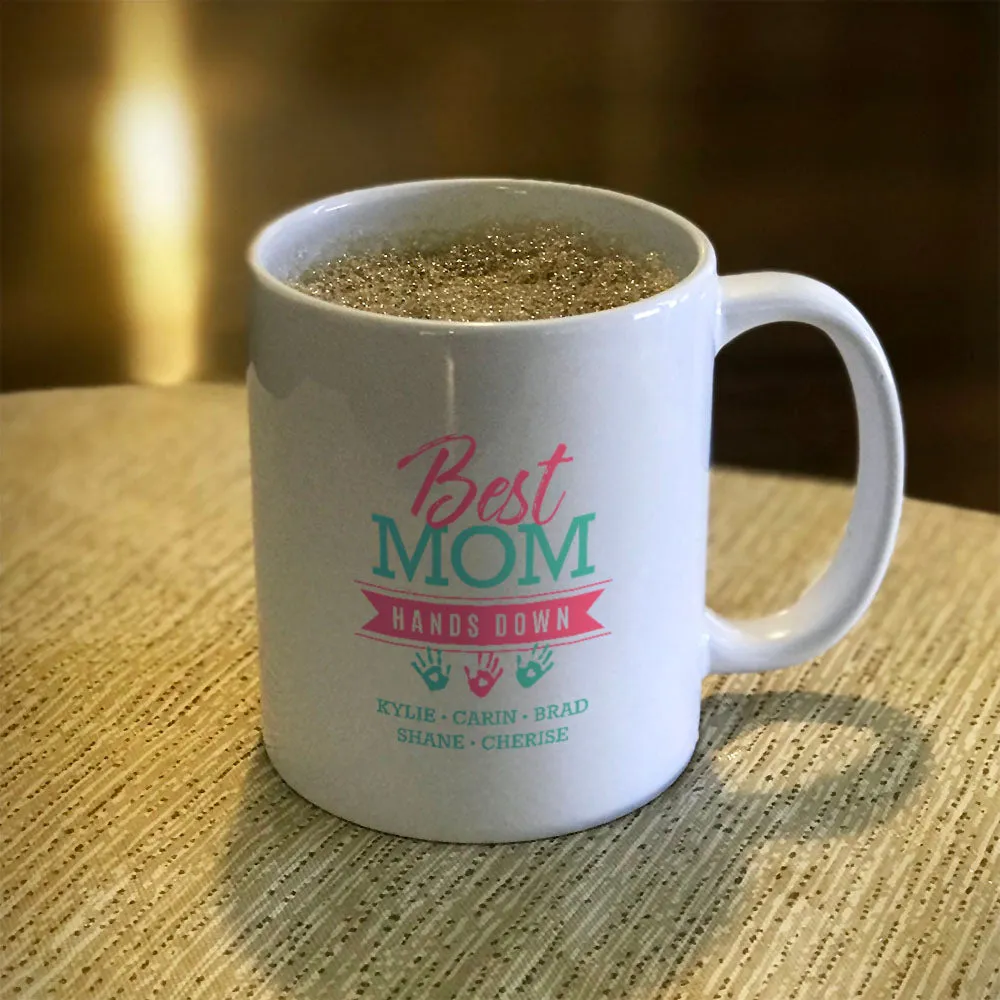 Hands Down Personalized Ceramic Coffee Mug