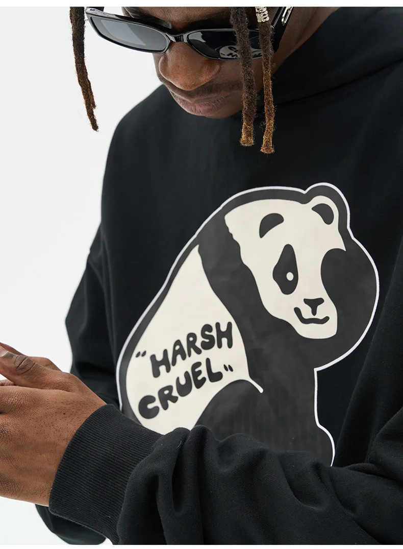 HARSH AND CRUEL  |Unisex Street Style Long Sleeves Cotton Oversized Logo