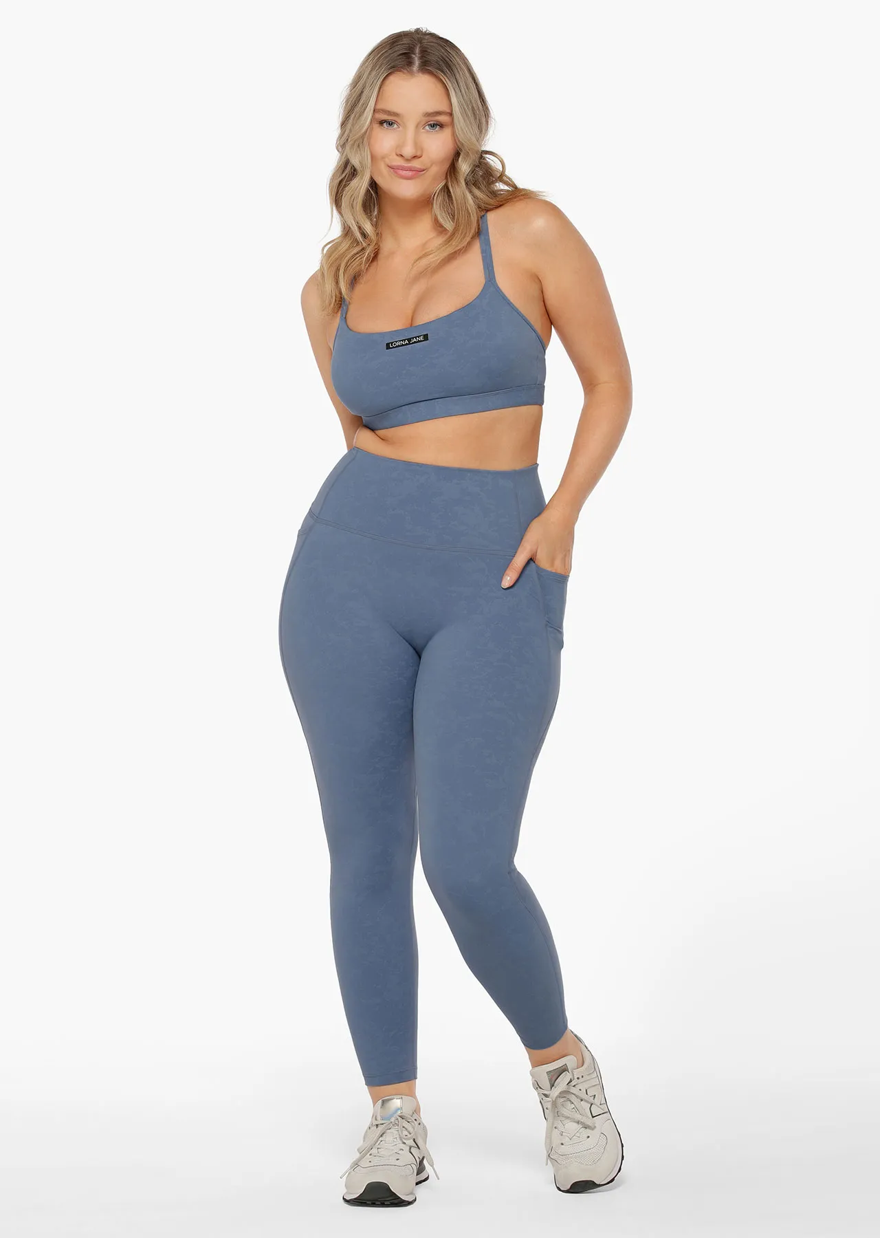 Hi-Fold No Ride Ankle Biter Leggings | Blue | Tights and Leggings | Lorna Jane Australia