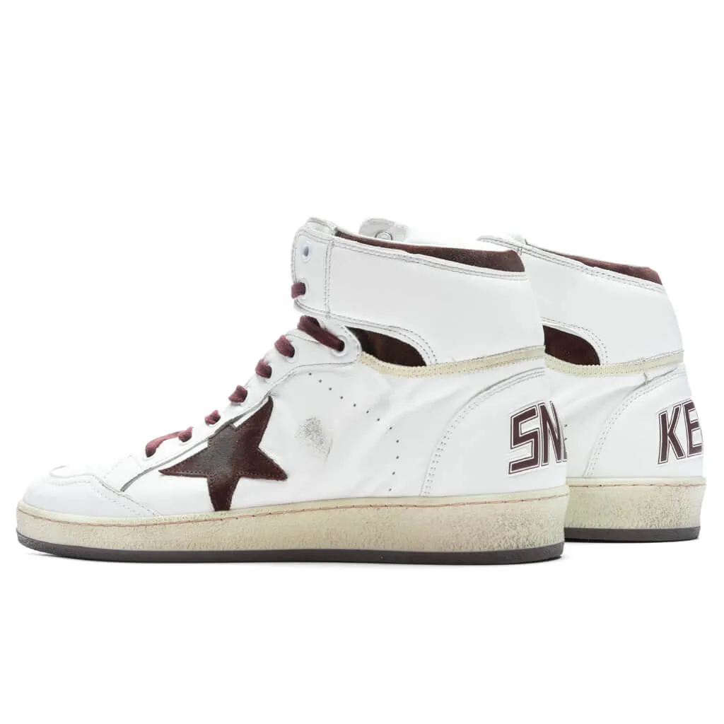 Hi Sky Star Nappa Sneaker - White/Beige/Chocolate Brown