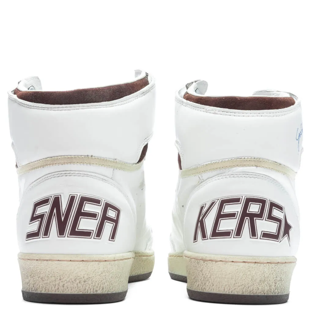 Hi Sky Star Nappa Sneaker - White/Beige/Chocolate Brown