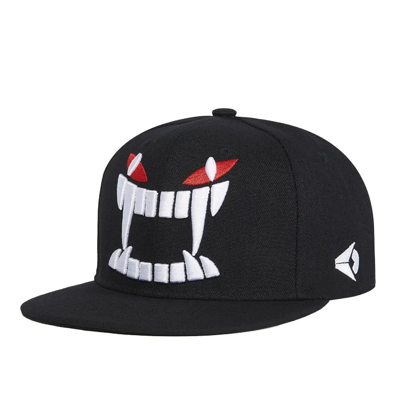 Hip Hop Fashion Unisex Cartoon Tooth Embroidered Snapback Baseball Cap