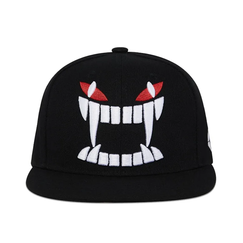 Hip Hop Fashion Unisex Cartoon Tooth Embroidered Snapback Baseball Cap