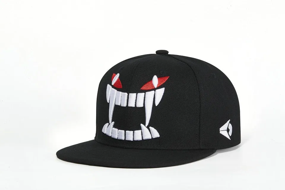 Hip Hop Fashion Unisex Cartoon Tooth Embroidered Snapback Baseball Cap