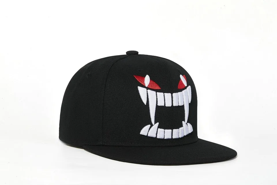 Hip Hop Fashion Unisex Cartoon Tooth Embroidered Snapback Baseball Cap