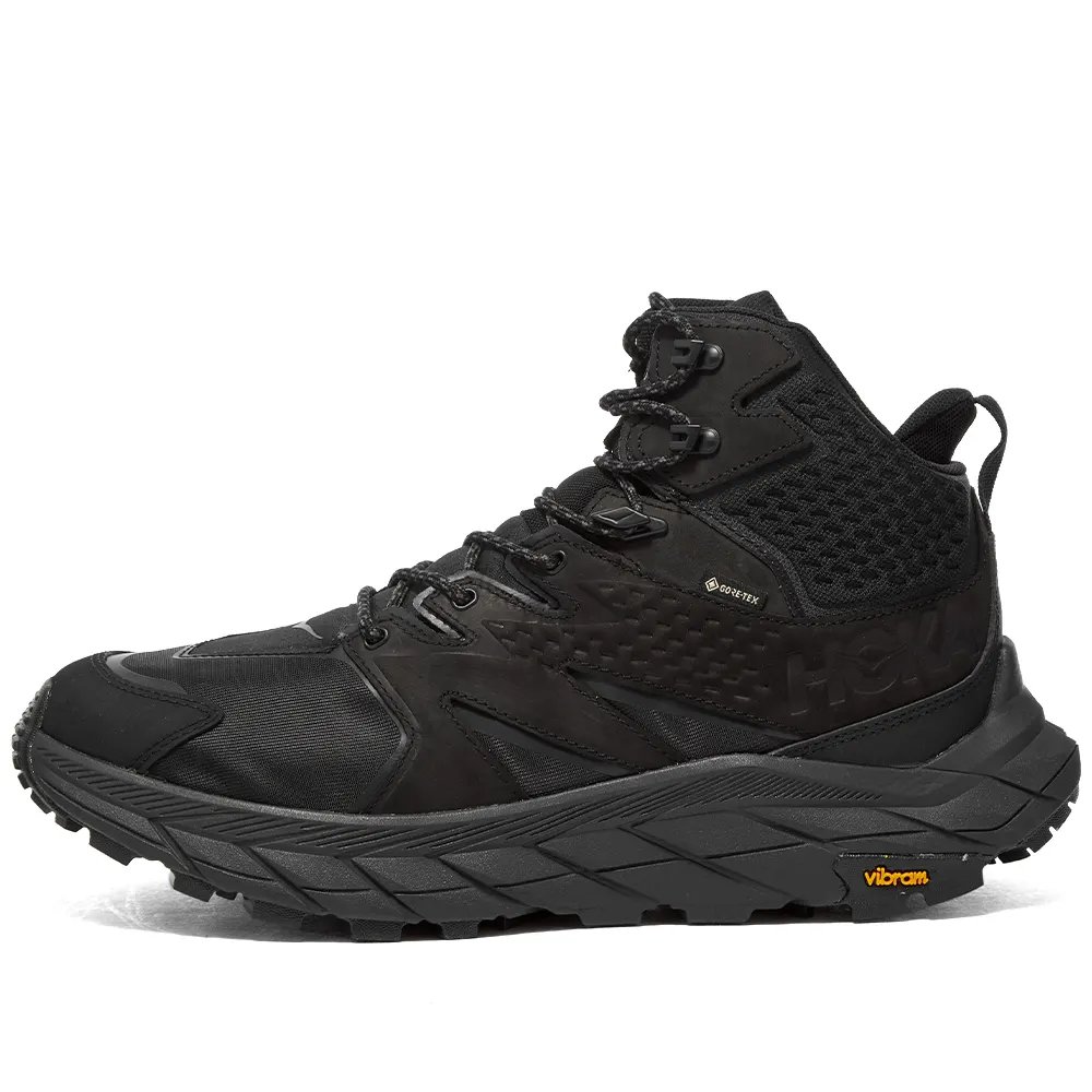 Hoka Mens Anacapa Mid Gortex Lace Up Shoes- Black/Black