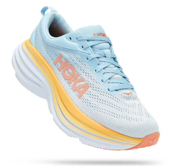 Hoka Womens Bondi 8 Athletic Shoes- Summer Song/Country Air **Wide Width**