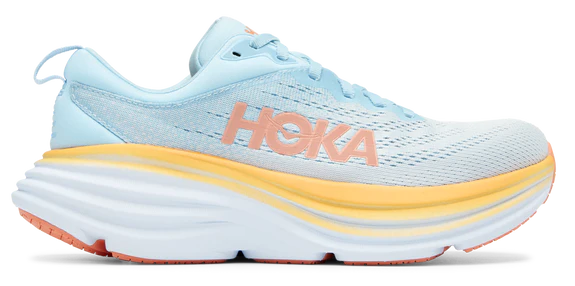 Hoka Womens Bondi 8 Athletic Shoes- Summer Song/Country Air **Wide Width**