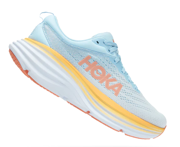 Hoka Womens Bondi 8 Athletic Shoes- Summer Song/Country Air **Wide Width**