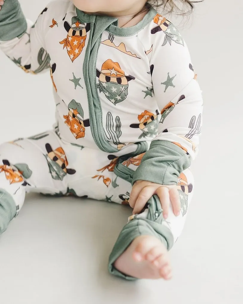 Howdy Cowboy Bamboo Zip Romper