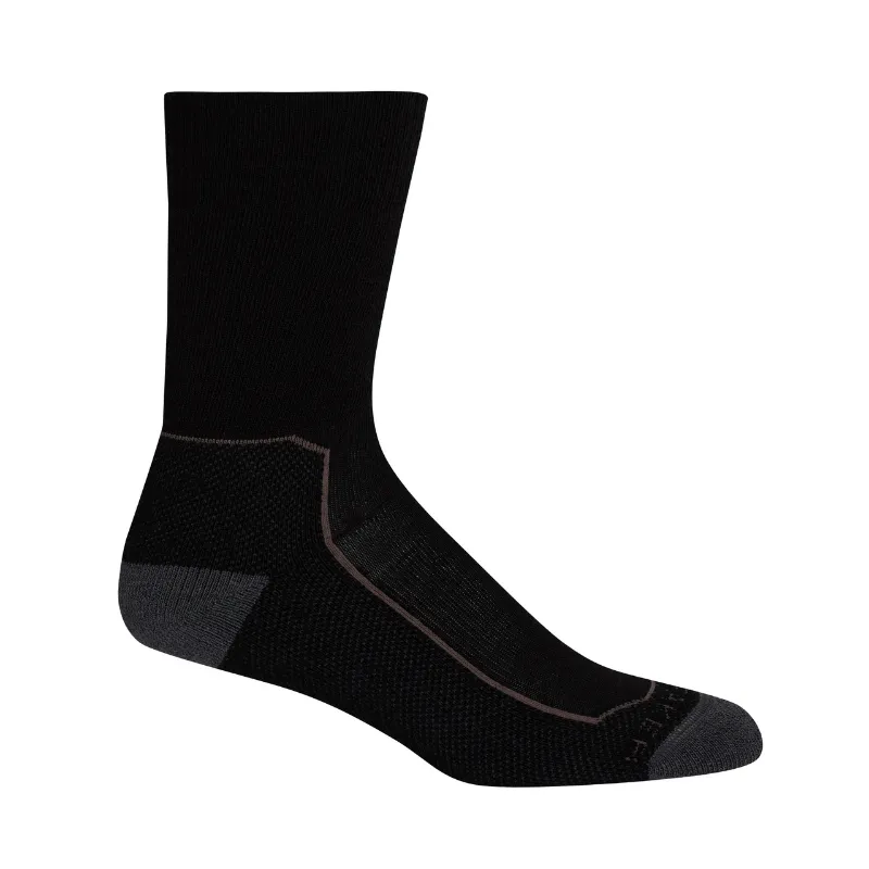 icebreaker Merino Women's Hike+ Medium Crew Socks - Black Dawn Snow