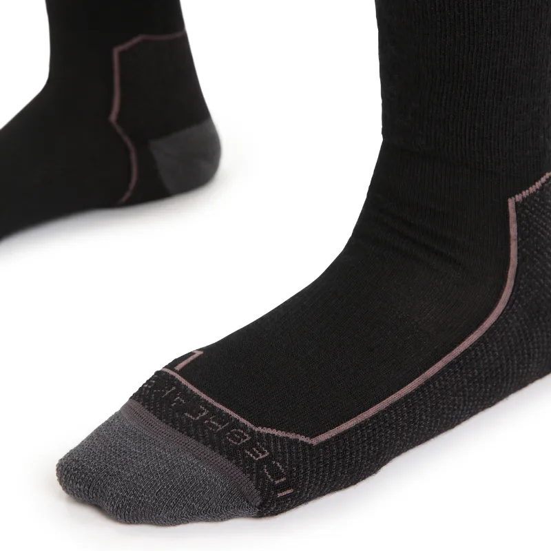 icebreaker Merino Women's Hike+ Medium Crew Socks - Black Dawn Snow