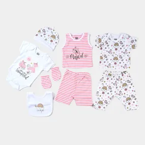 Infant Girls Cotton Poplin 8 Piece Set Magical-mIX