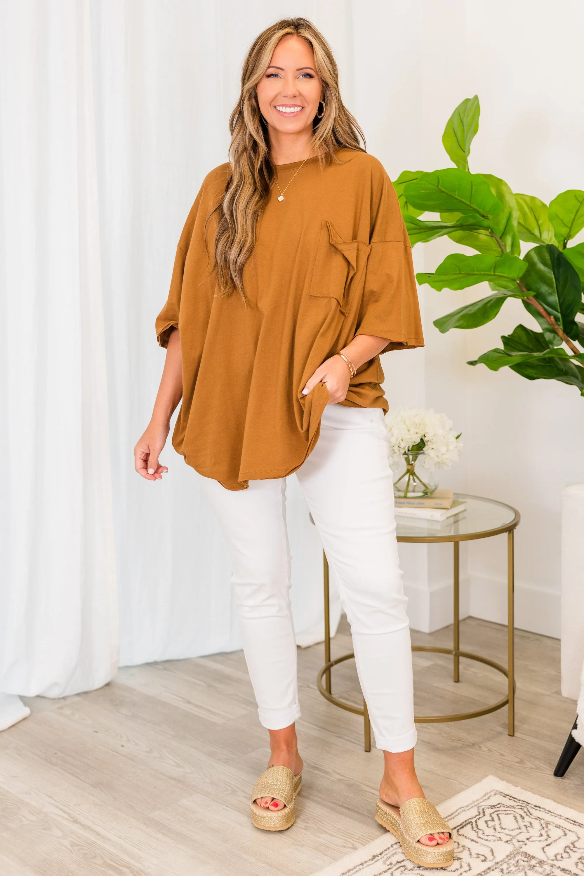 It Comes Naturally Top, Deep Camel