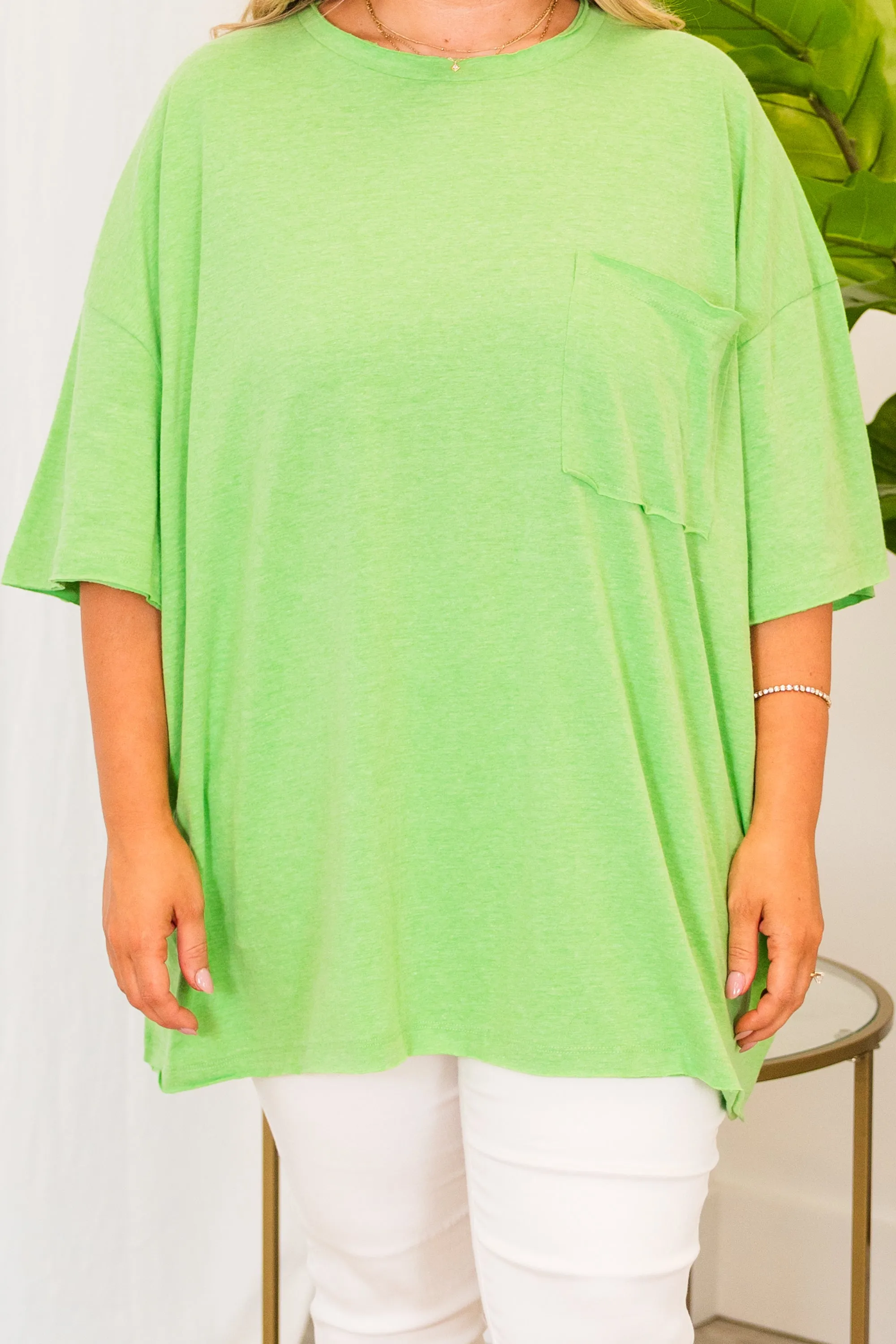 It Comes Naturally Top, Heather Green