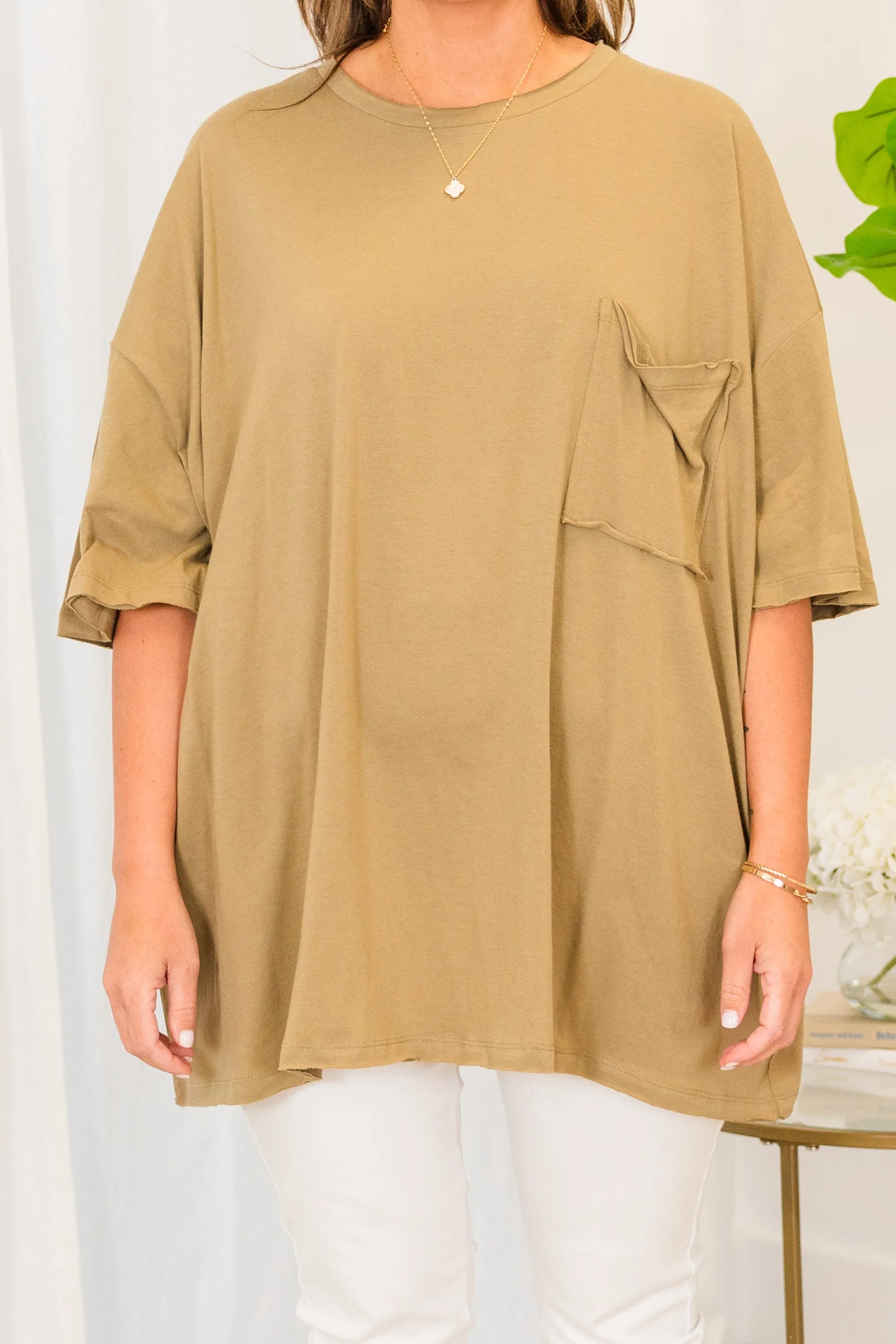 It Comes Naturally Top, Khaki