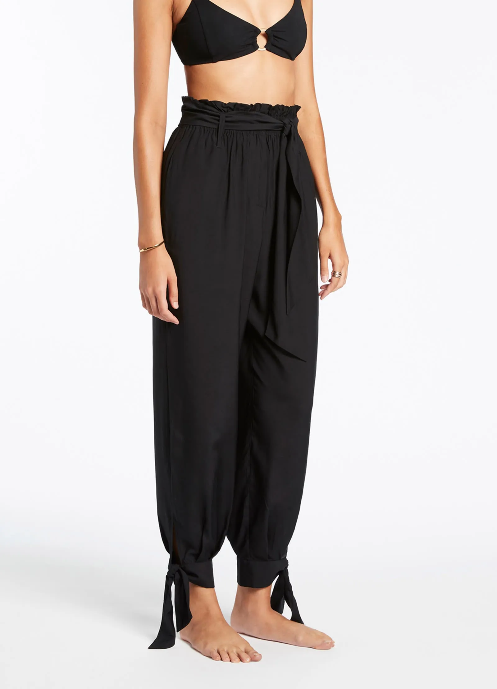 Jetset Tie Cuff Pant - Black