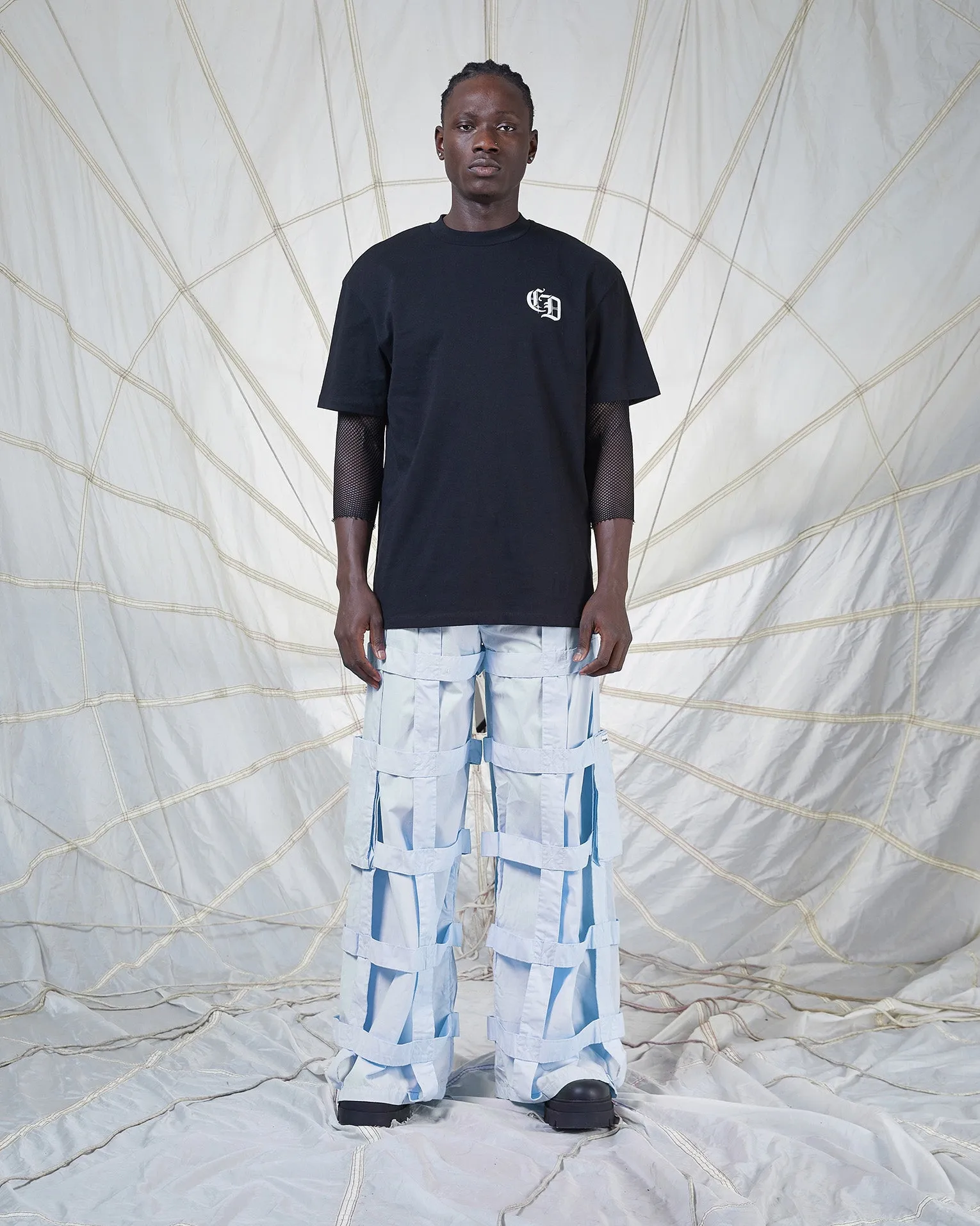 LATTICE TROUSERS - BABY BLUE