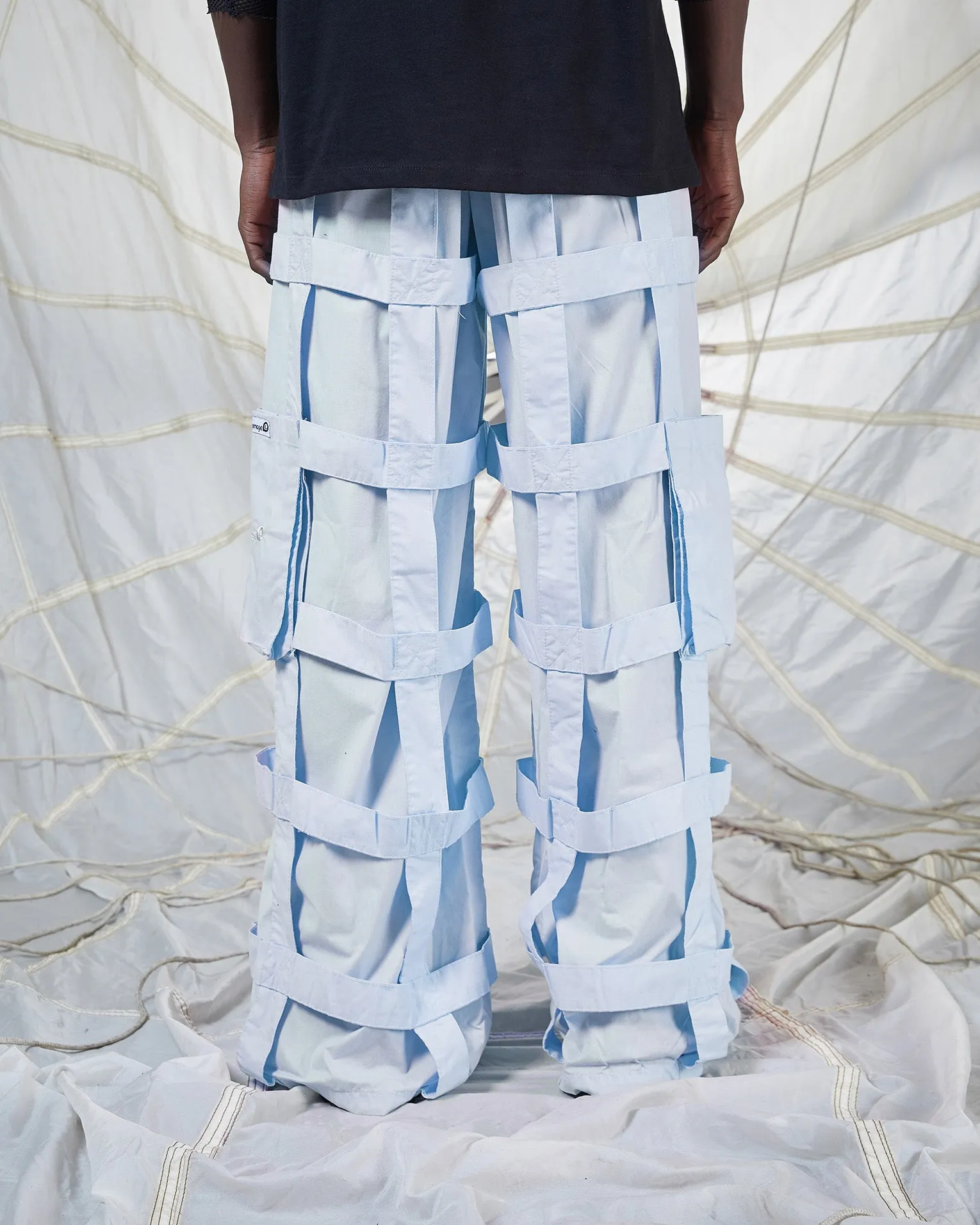 LATTICE TROUSERS - BABY BLUE